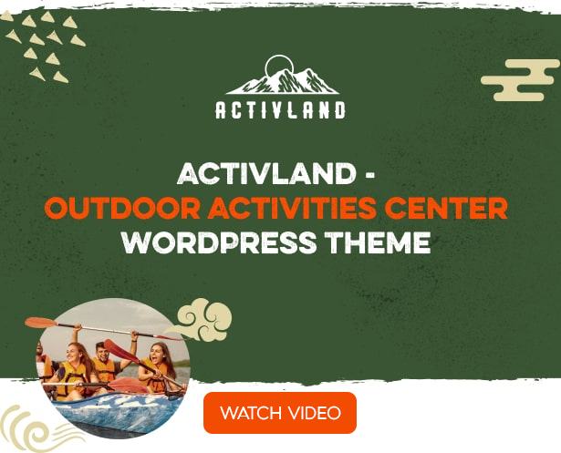 Activland - Meilleur thème WordPress pour les activités de plein air