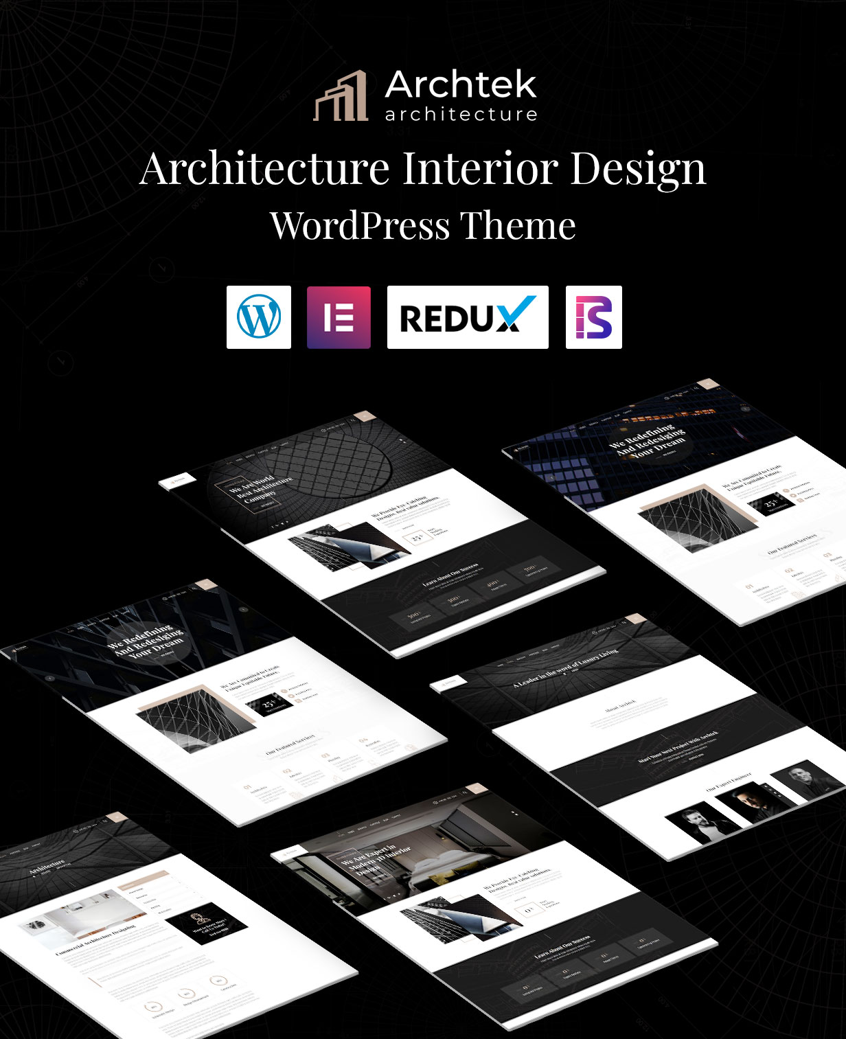 Archtek - Thème WordPress pour la conception intérieure d'architecture 