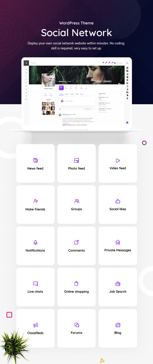 Beehive | Thème WordPress de réseau social