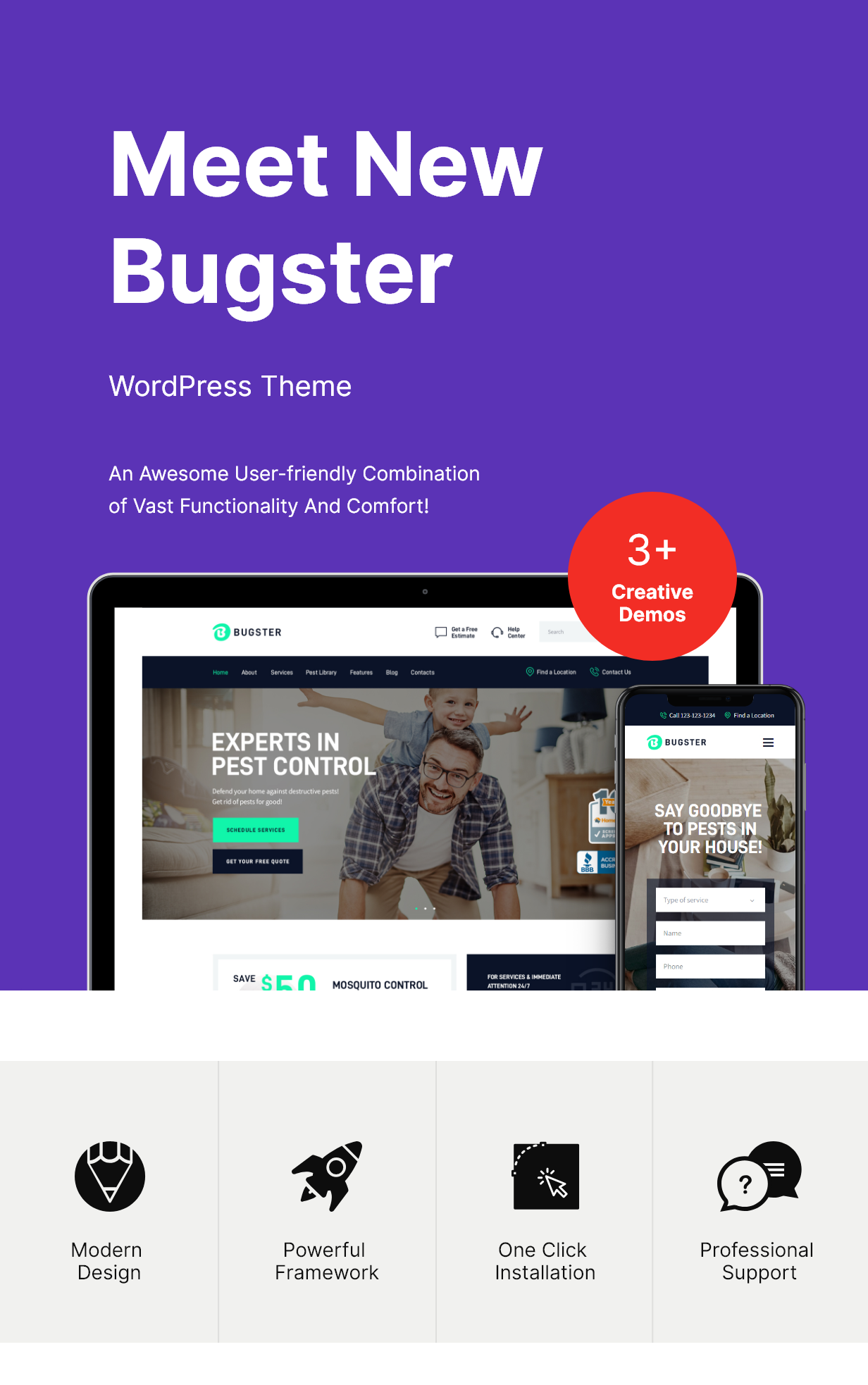 Bugster | Thèmes WordPress pour la gestion des bogues et des parasites pour les services domestiques - 1