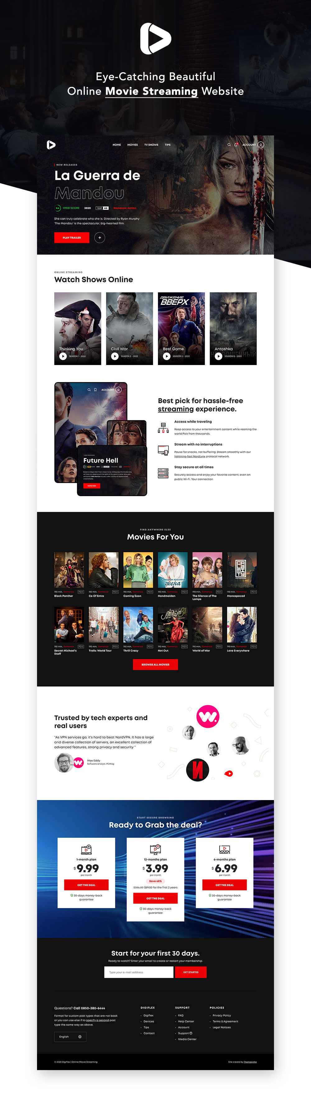 Digiflex | Thème WordPress pour le streaming de films en ligne - 1