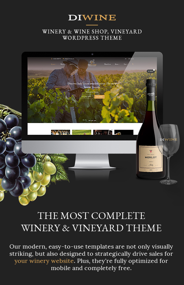 Diwine - Domaine viticole et viticole, Thème WordPress pour les vignobles - 1