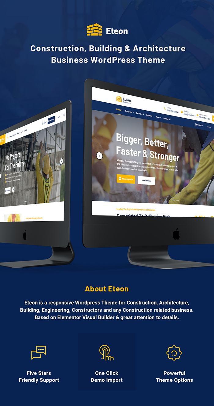 Eteon - Thème WordPress pour la construction et la construction - 4
