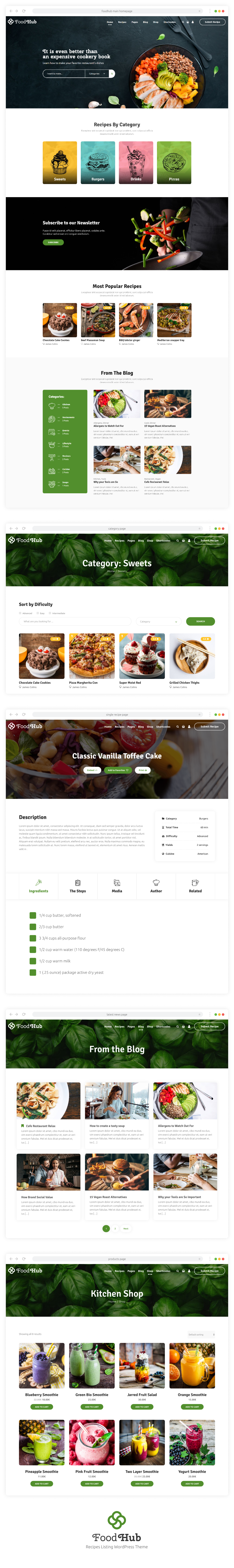 Foodhub - Recettes Thème WordPress - 1