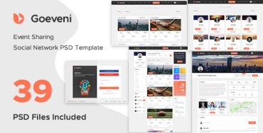 Goeveni – Modèle psd pour le réseau social de partage d'événements Theme Division