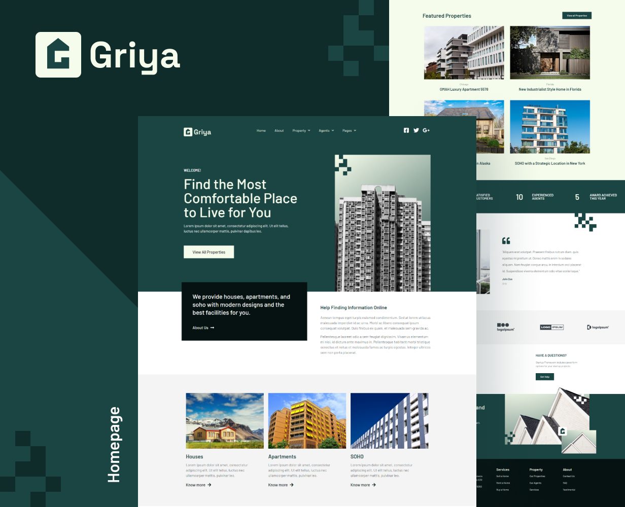 Griya | Kit de modèles Elementor immobilier - 1