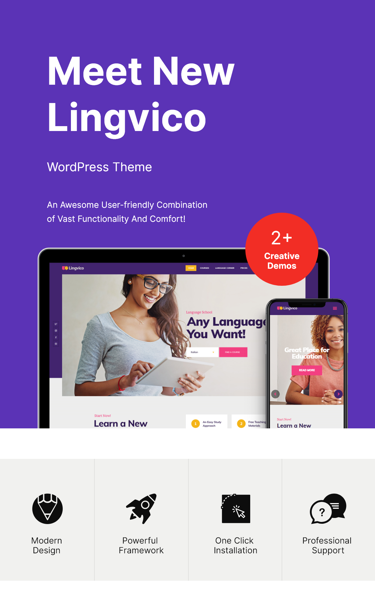 Lingvico | Centre de langues et cours de formation Thème WordPress - 1