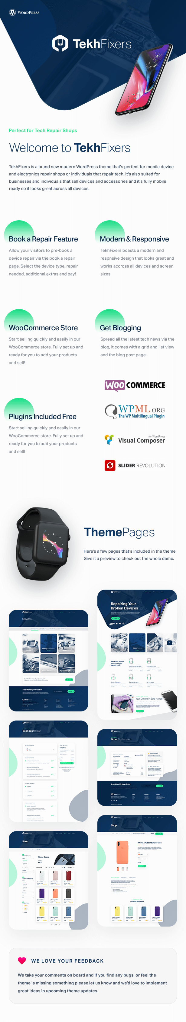 TekhFixers - Thème WordPress pour la réparation des appareils mobiles - 1