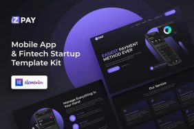 iZPAY – Application mobile et Fintech Startup Kit de gabarit Elementor Theme Division
