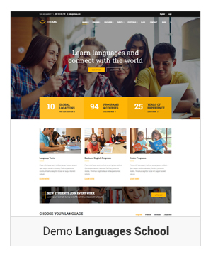 Thème WordPress pour l'éducation - Demo Languages ​​school