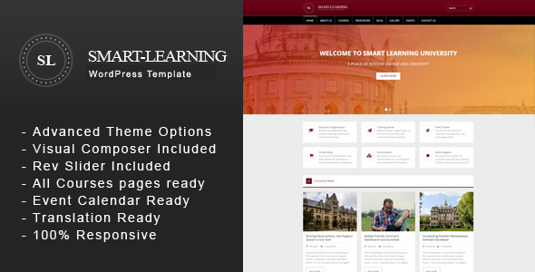 Smart Learning - Thème WordPress entreprise Education Premium - WordPress Education