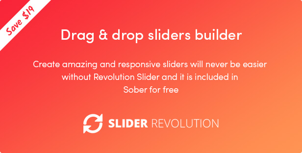 Le thème WordPress Sober inclut le plugin Revolution Slider