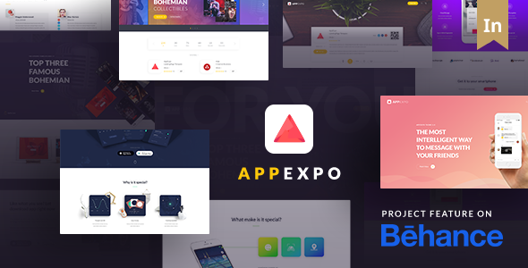 Thème WordPress de la landing page de l'application (App Showcase, App Store) - App Expo