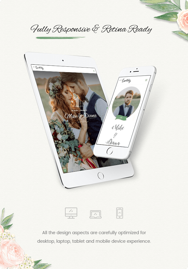Thème de mariage créatif OnePage