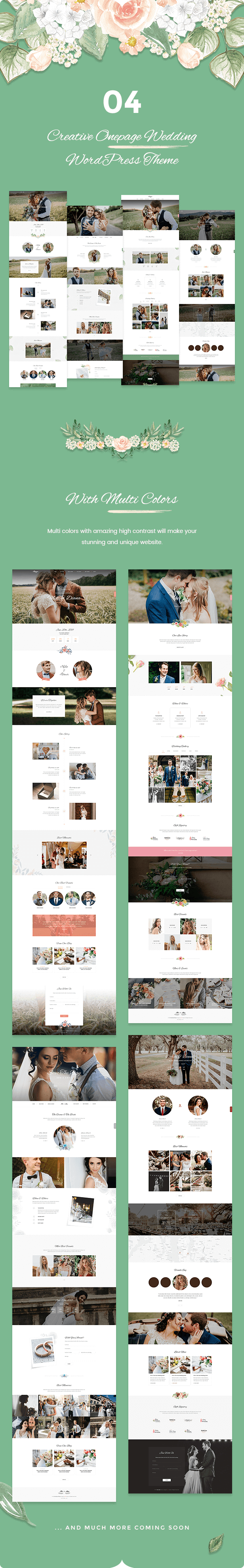 Sweetinz - Thème WordPress pour mariage créatif OnePage