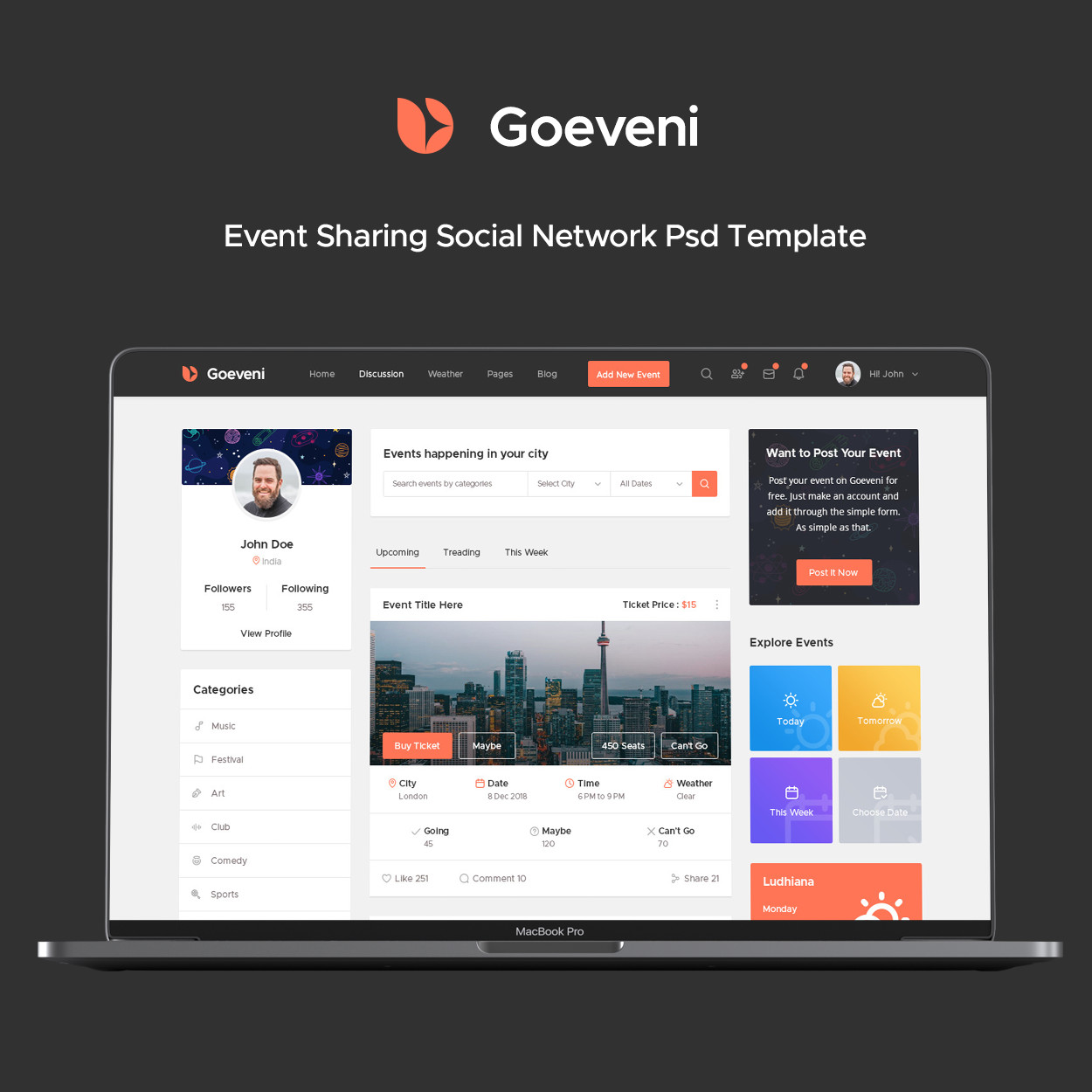 Goeveni - Modèle de partage de réseau social de partage d'événements - 1