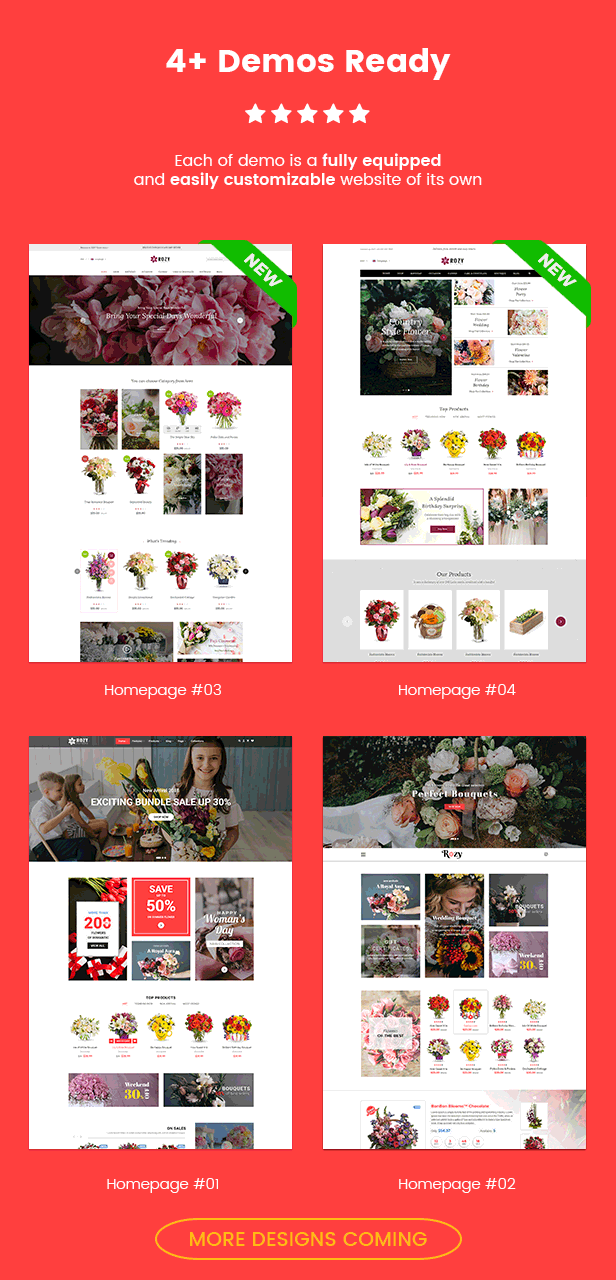 SW Rozy - Fleuriste, fleuriste, boutique de cadeaux WooCommerce Thème WordPress