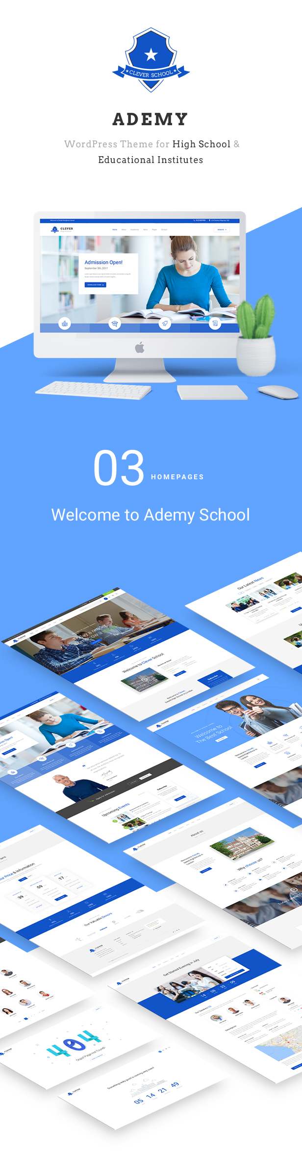 Ademy - Thème WordPress pour les écoles et les écoles