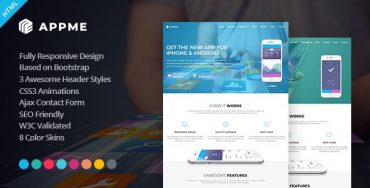 AppMe – Modèle de landing page de l'application Theme Division