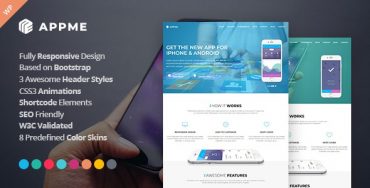 AppMe – Thème WordPress pour l'application de landing page Theme Division