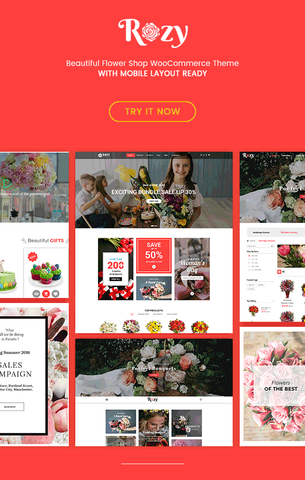 SW Rozy - Fleuriste, fleuriste, boutique de cadeaux WooCommerce Thème WordPress