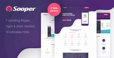 Sooper – Modèle de vitrine pour applications mobiles, de bureau et Web Theme Division