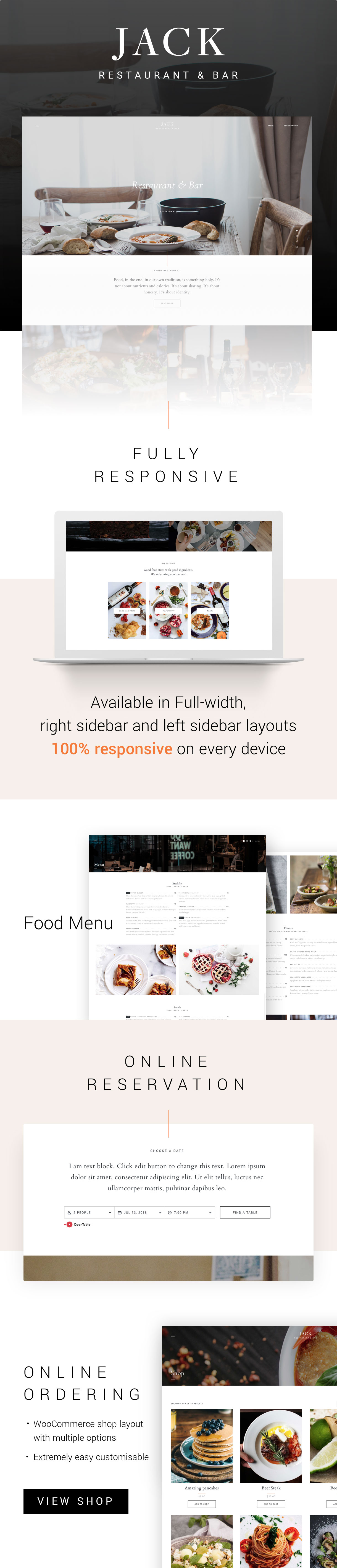 Thème pour restaurant WordPress