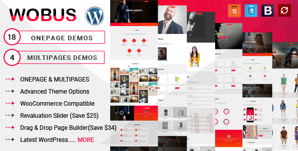 Wobus - Thème WordPress Business Onepage et Multi Pages - Grandes entreprises