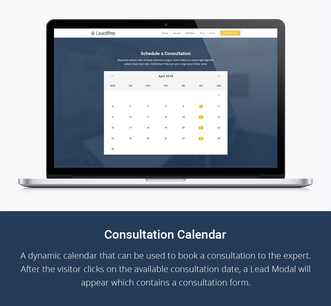 Calendrier de consultation