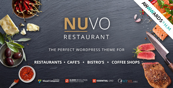 NUVO - WordPress Theme Cafe & Restaurant - Plus de démonstrations de restaurants et de bistros