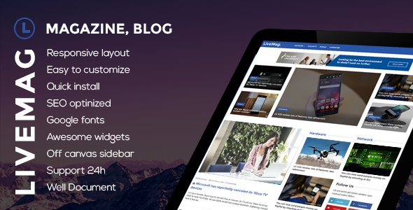 LiveMag - Thème pour magazine polyvalent - WordPress Blog / Magazine