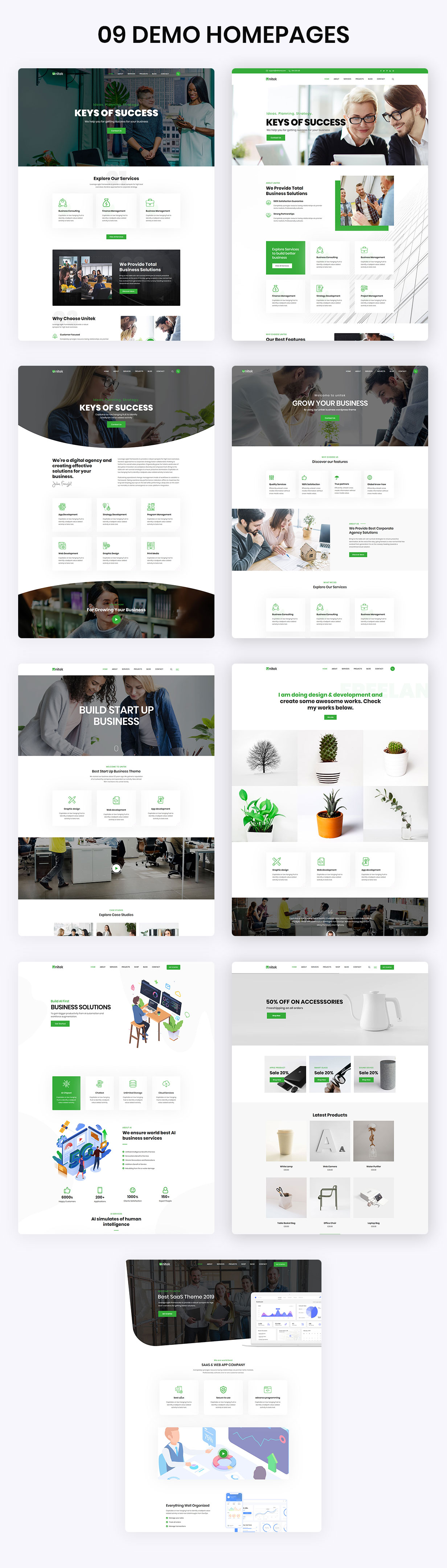 Unitek - thèmes WordPress pour entreprises