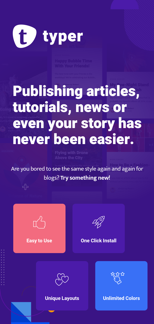 Typer - Blog fantastique et thème éditorial pour plusieurs auteurs - 2