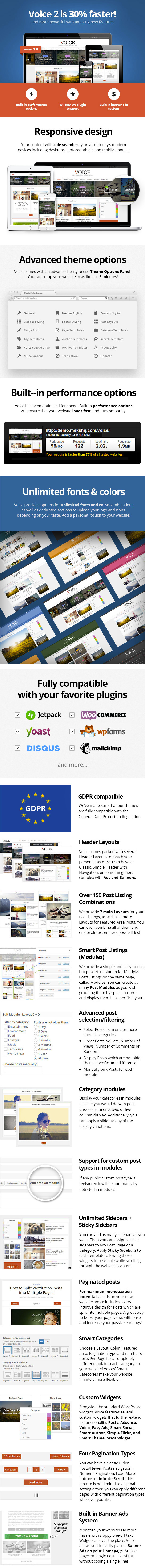 Voix - Thèmes WordPress pour les actualités et les magazines
