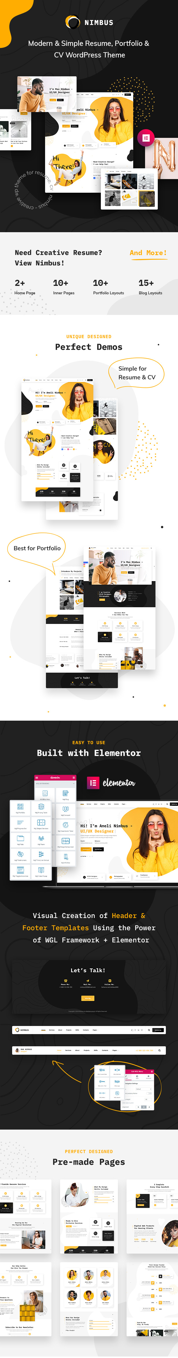 Nimbus - Thème WordPress CV & Portfolio - 1
