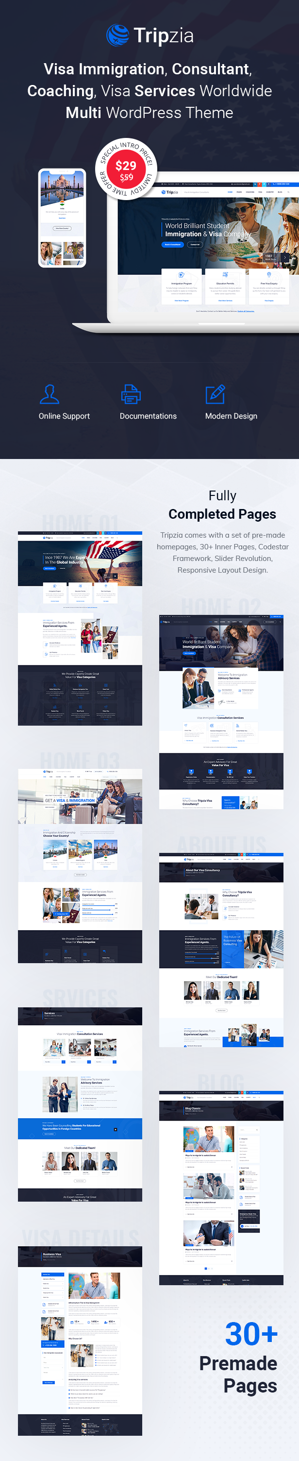 Thème WordPress de conseil en immigration