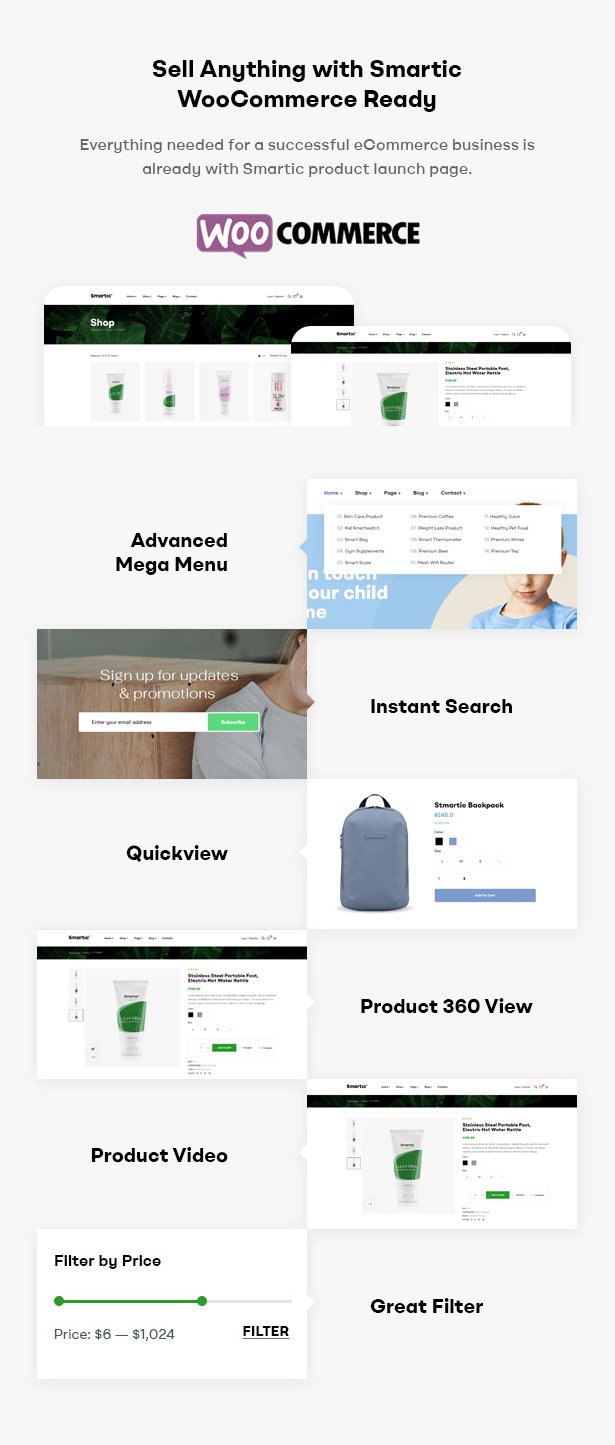Smartic - Thème WooCommerce de la landing page du produit