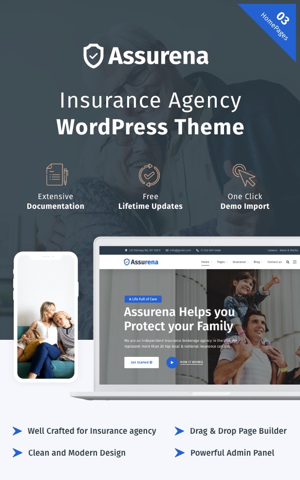 Assurena - Thème WordPress pour agence d'assurance 1