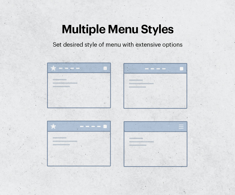 Plusieurs styles de menus