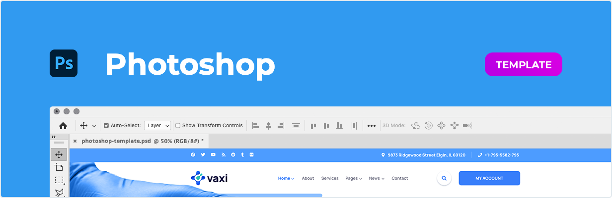 Vaxi – Modèle de vaccination COVID pour Photoshop